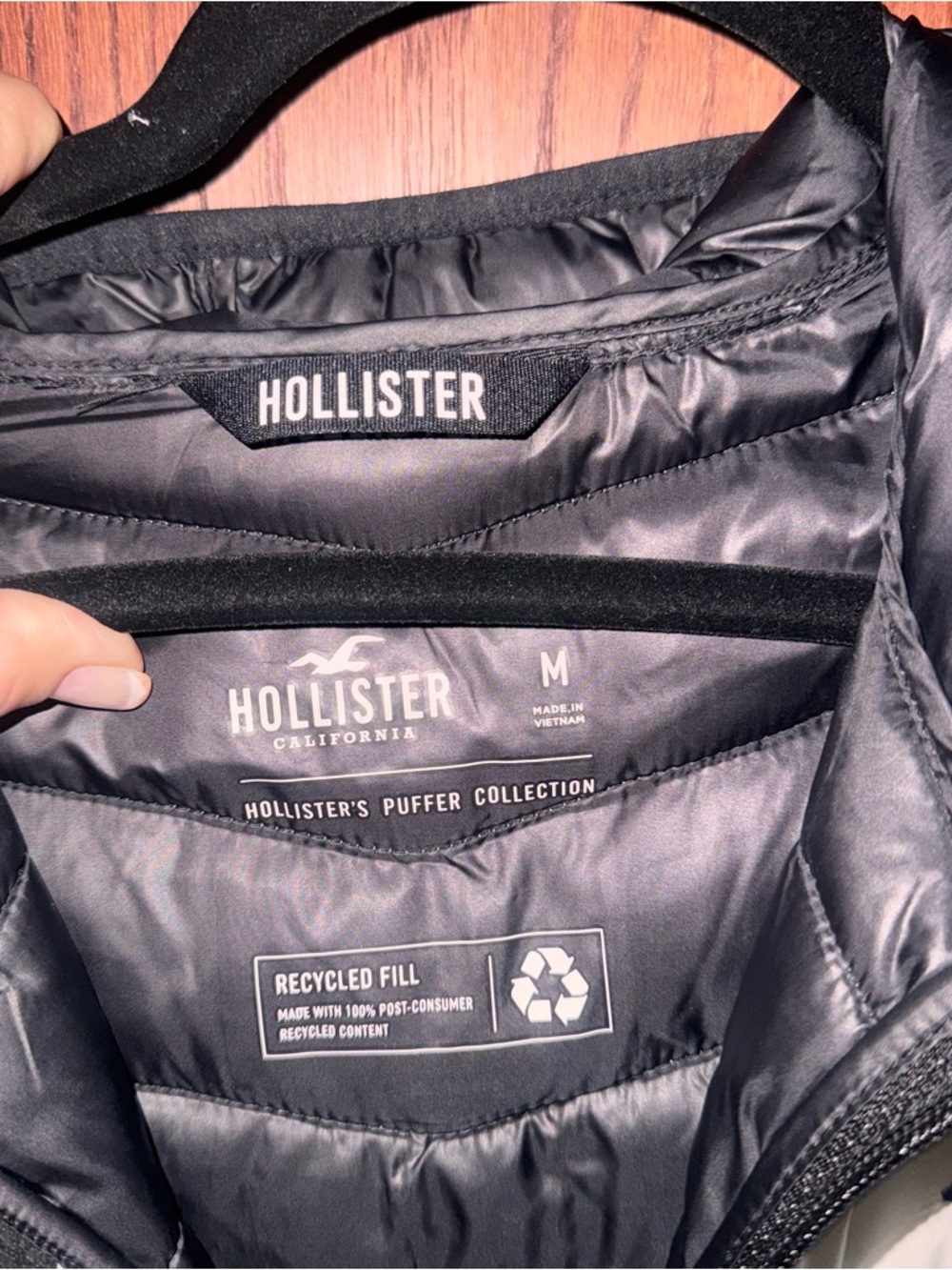 Hollister Black Quilted Puffer Jacket